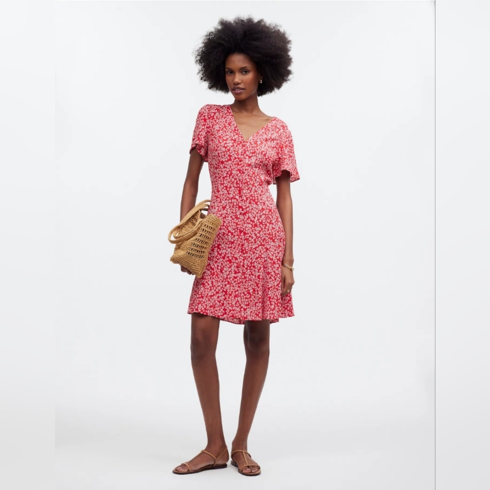 Floral Red Dress